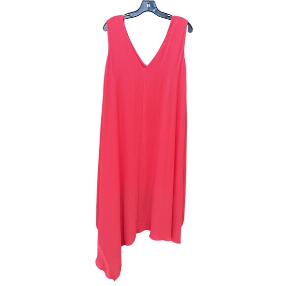 BCBGMAXAZRIA Kaira Coral Sleeveless High-Low Layered V-Neck Dress Womens Size S - Picture 4 of 7